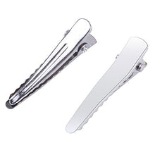 Load image into Gallery viewer, BronaGrand 100pcs 1.38inch Stylish Teeth Bows Hair Clips Prong Curl Clips Hairdressing Salon Hair Grip Silver Color
