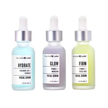 Load image into Gallery viewer, Valjean Labs Facial Serum, Combo Pack of Hydrate, Glow, and Firm (1oz Bottles)
