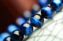 Load image into Gallery viewer, Natural Handmade Blue Tiger Eye Bracelet - Semi Precious Round Beads Stretch Bracelet - Gemstone Beaded 8mm - Planet Jupiter Bracelets
