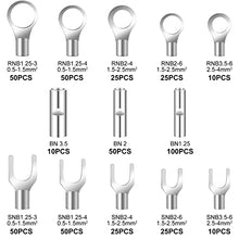 Load image into Gallery viewer, 480 Pcs Wire Gauge 22-16 16-14 12-10 Copper Ring Fork Terminals Tin Plated Non Insulated Electric Wire Connectors
