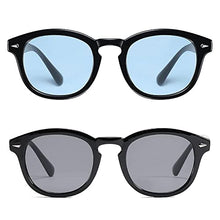 Load image into Gallery viewer, TR90 JAY DEPP MO SCOT Polarized Tony Sark Women's Fashion Retro Colorful Sunglasses Round Blue Sunglasses
