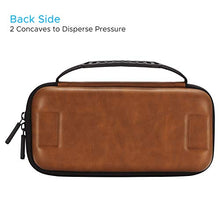 Load image into Gallery viewer, Comfyable Carrying Hard Case for Nintendo Switch OLED 2021 with 10 Game Slots, Faux PU Leather Portable Travel Pouch Protective Waterproof Cover with Pocket for Accessories, Brown

