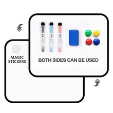 Load image into Gallery viewer, Small Dry Erase Whiteboard, SIOSSION 11x8.3inches Hanging Writing Drawing&amp;Planning White Board Double Sided Magnetic Board with Magnetic Dry Erase Marker&amp;Eraser for Children Home School Using (Black)
