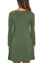 Load image into Gallery viewer, HAOMEILI Women's Long Sleeve Pockets Casual Swing T-Shirt Dresses (X-Large, Long Sleeve-Army Green)

