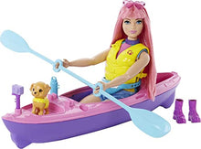 Load image into Gallery viewer, Barbie It Takes Two Camping Playset with Daisy Doll (Curvy with Pink Hair, 11.5 in), Pet Puppy, Kayak &amp; Camping Accessories, Gift for 3 to 7 Year Olds
