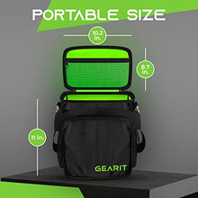 Load image into Gallery viewer, GearIT Microphone Carrying Bag for 8 Microphones, Adjustable Foam Case Fits Wireless Microphones and Stage Mics, Zipper and Mesh Pockets, Includes Shoulder Strap
