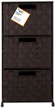 Load image into Gallery viewer, Honey-Can-Do OFC-03714 Double Woven 3-Drawer Storage Organizer Chest, Espresso Brown, 12.01L x 12.01W x 24.02H
