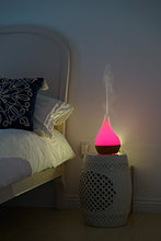 Load image into Gallery viewer, XBrand Bamboo/Glass Aromatherapy Essential Oil Diffuser &amp; Color Changing Mist Humidifier, 10 Inch Tall, Brown &amp; White
