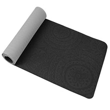 Load image into Gallery viewer, TOMSHOO 1/4In Yoga Mat, Non-Slip Texture Pro Yoga Mat Eco Friendly Exercise Mat Pad with Carrying Strap and Mesh Bag for Home Gym Fitness Workout Pilates Black+Grey
