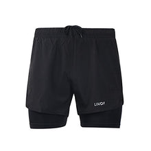 Load image into Gallery viewer, Lixada Men's 2-in-1 Running Shorts Quick Drying Breathable Active Training Exercise Jogging Cycling Shorts Blue
