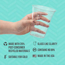 Load image into Gallery viewer, SOLO Cup Company Clear Recycled Plastic Party Cups, 18 Oz, 184 Count
