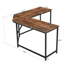 Load image into Gallery viewer, VASAGLE L-Shaped Computer Desk, 58-Inch Corner Desk for Study, Home Office Writing Workstation, Gaming Table, Space-Saving, Easy Assembly, Industrial Design, Rustic Brown and Black ULWD73X
