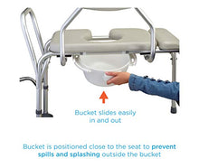 Load image into Gallery viewer, NOVA Padded Tub Transfer Bench for Bath or Shower with Commode Opening, Seat &amp; Backrest Removable &amp; Reversible, Comes with Commode Bucket &amp; Lid
