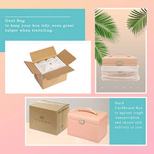 Load image into Gallery viewer, Vlando Jewelry Box, Faux Leather Medium Jewelry Organizer, Vintage Gift for Women -Pink-Cross Pattern
