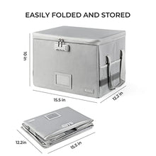 Load image into Gallery viewer, RichYa Fireproof Document Box with Lock, Foldable, with Handles, Waterproof and Fireproof Document Storage Box, for Storing Important Items such as Letters | Documents | Books | Certificates, etc.
