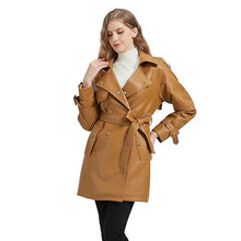 Load image into Gallery viewer, GRAN ORIENTE Faux Leather Jacket for Women With Faux Fur Coat Winter Parka Jacket Women GK052-BLACK-M
