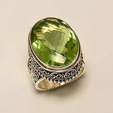 Load image into Gallery viewer, Peridot Quartz Ring 925 Solid Sterling Silver Handmade Jewelry Size 3-13 US
