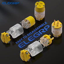 Load image into Gallery viewer, ELEGRP Lighted Straight Blade Electrical Plug and Connector Set 15 Amp 125 Volt NEMA 5-15P NEMA 5-15R 2 Pole 3 Wire Grounding, Commercial Grade, Yellow, 5 Set
