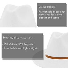 Load image into Gallery viewer, Men &amp; Women Panama Hat Classic Wide Brim Fedora Hat with Belt Buckle-Y-White 3
