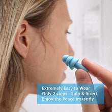 Load image into Gallery viewer, ANBOW Ear Plugs for Sleeping Noise Cancelling. Reusable Silicone Earplugs. Custom Fit - Noise Reduction for Sleeping, Concerts, Work &amp; Swimming. Adjustable to Ear Size. 3 Pairs + Travel Pouch
