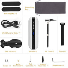 Load image into Gallery viewer, Portable Air Compressor Mini Inflator Electric Pump for Car Bike Tires Shock Rechargeable Li-Ion Battery 150PSI Power Bank Ergonomic and Sleek Design Digital LCD, LED Emergency Light A2 (white)
