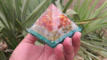 Load image into Gallery viewer, Orgonite Pyramid For Healing Heart | Red Carnelian | Crystal Quartz | Malachite | Orgone Pyramid For EMF Protection | Crystal Chakra Stone By Orgonite Shop
