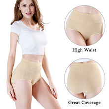 Load image into Gallery viewer, wirarpa Women's Cotton Underwear High Waist Briefs Full Coverage Panties Ladies Comfortable Underpants 5 Pack Beige Small
