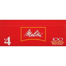Load image into Gallery viewer, Melitta #4 Cone Coffee Filters, Natural Brown, 100 Count

