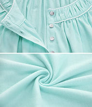 Load image into Gallery viewer, 100% Cotton Nightgowns for Women Soft Ladies Gowns Sleepwear Long Sleeveless Nightgown Green L
