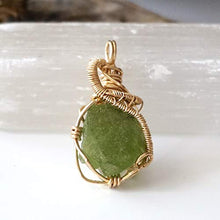 Load image into Gallery viewer, Raw Peridot Crystal Reversible Necklace 14k Gold Filled - 18 inch Chain - Green Gemstone Pendant - August Birthstone Jewelry For Women
