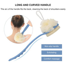 Load image into Gallery viewer, SetSail Shower Body Brush with Bristles and Loofah, Body Scrubber with Long Handle Back Scrubber for Shower Bath Sponge Back Brush for Shower for Men and Women Massage Body Brush for Skin Exfoliating

