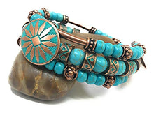 Load image into Gallery viewer, Blue Howlite Turquoise &amp; Copper Southwestern Tribal Jewelry for Men Women Bracelet
