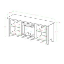 Load image into Gallery viewer, Walker Edison Wood 58" Fireplace Console | Flat-panel TV's up to 64" | 4 Storage Shelves | Black
