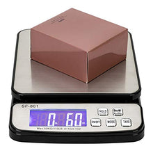 Load image into Gallery viewer, Digital Postal Shipping Scale; Portable Electronic Touch Pocket Scale Postal Scale Shipping Scale with Adapter; Used for Floor Bench Office Weight; 50kg / 10g; Black &amp; Silver
