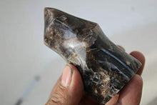 Load image into Gallery viewer, Crystal, 241G Natural Black Moonstone Crystal Healing Chakra Aura Torch Shape K12
