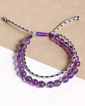 Load image into Gallery viewer, Jewever Amethyst Crystals Bracelets for Women Crystals and Healing Stones Handmade Braided Rope Friendship Bracelets Gift 6mm Bead
