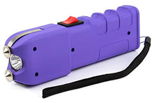 Load image into Gallery viewer, POLICE Stun Gun 928 - Max Voltage Heavy Duty Rechargeable with Siren Alarm LED Flashlight, Purple

