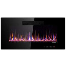 Load image into Gallery viewer, Tangkula 36" Recessed Electric Fireplace, in-Wall &amp; Wall Mounted Electric Heater, Remote Control, Touch Screen, Adjustable Flame Color, Speed and Brightness, 750 W - 1500 W (36")
