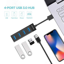 Load image into Gallery viewer, 4-Port USB 3.0 Hub, KEYMOX Compact Size Data USB Hub for MacBook, Mac Pro, Mac Mini, iMac, Surface Pro, XPS, PC, Flash Drive, Mobile HDD (Charging Not Supported)
