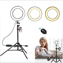 Load image into Gallery viewer, CWH&amp;WEN Selfie Fill Lamp, 6 Inch LED Ring Light with Tripod Stand, 10 Brightness Levels and 3 Lighting Modes, for Selfie Pictures YouTube Videos Makeup
