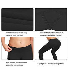 Load image into Gallery viewer, BALEAF Women's Mid-Waist Yoga Leggings Side Pockets 28" Workout Running Athletic Pants (XS-2X) Black M
