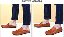 Load image into Gallery viewer, Go Tour Men's Premium Genuine Leather Casual Slip On Loafers Breathable Driving Shoes Fashion Slipper Black 10.5/46
