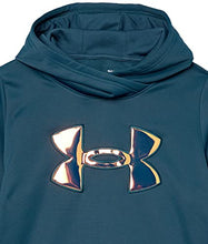 Load image into Gallery viewer, Under Armour Girls' Armour Fleece Iridescent Big Logo Hoodie , Blue Note (413)/Iridescent , Youth X-Large
