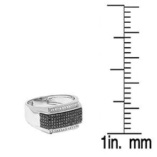 Load image into Gallery viewer, Dazzlingrock Collection 0.42 Carat (ctw) Platinum Plated Sterling Silver Black &amp; White Diamond Men's Hip Hop Ring, Size 8
