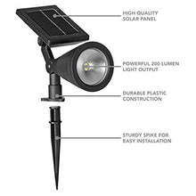 Load image into Gallery viewer, Sterno Home GL40460 Outdoor Solar LED Black Light Kit, Ground or Wall Mountable, Landscape Waterproof Security Lighting with Adjustable Spotlight for Patio, Porch, Deck, Garden, Pool - 2 Pack
