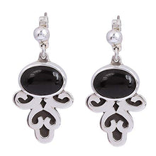 Load image into Gallery viewer, NOVICA Obsidian .925 Sterling Silver Dangle Earrings, Sophisticated Mystique'
