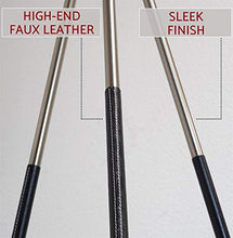 Load image into Gallery viewer, Kira Home Sulis 58" Industrial Modern Tripod Floor Lamp + 9W LED Bulb (Energy Efficient/Eco-Friendly), Leather Accent Legs, Satellite Shade, Brushed Nickel Finish
