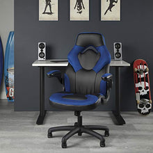 Load image into Gallery viewer, OFM Racing Style Bonded Leather Gaming Chair, in Blue (ESS-3085-BLU) 36"; x 48"; Chair Mat with Lip for Carpet (ESS-8800C)
