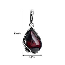Load image into Gallery viewer, Ian and Valeri Co. Black Cherry Amber Sterling Silver Pendant Necklace 18 Inches
