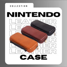 Load image into Gallery viewer, S&amp;J Limited Edition Genuine Leather Hard Shell Nintendo Switch Travel Case with 10 Gamecard Slots Includes Back Protective TPU Dockable Case, 2 Joycon Covers, 4 Thumbstick Caps &amp; Screen Protector
